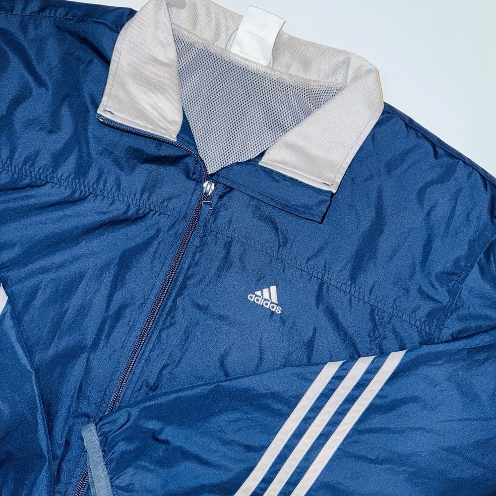 Vintage Adidas Windbreaker Jacket Navy Blue Mesh Lined Climaproof Men's M Y2K